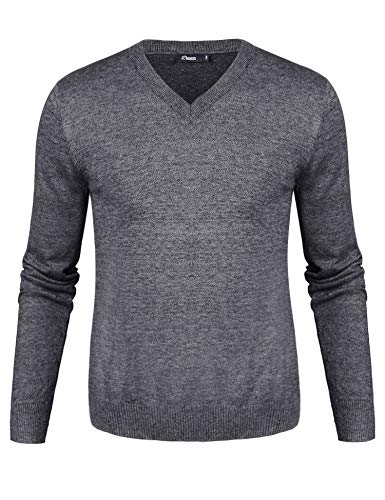 iClosam Maglioni Uomo Invernali Lana Knit V-Neck Pullover Giacca in Maglia Maglione Felpa Uomos