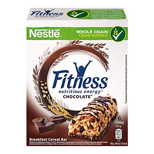 Fitness Cioccolato Barretta di Cereali Integrali con Cioccolato Fondente, 6 Pezzi