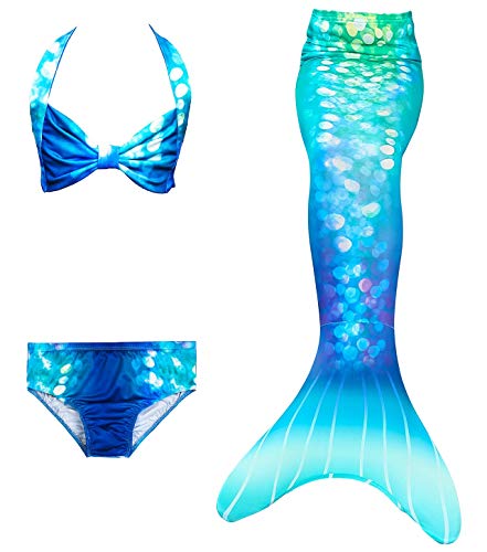 Le SSara Girls Colorful Swimwear Pattern Swimwear Bikini Set Costume da Bagno per Cosplay Party (150, DH84)