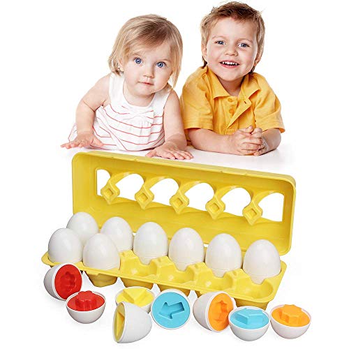 TINOTEEN Giocattoli Coordinati a Forma di Colore Uovo di Pasqua Apprendimento del Giocattolo educativo del Bambino del Bambino per 18+ Mesi