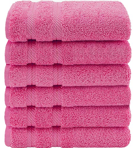 CASA COPENHAGEN Bella, set di 6 asciugamani turchi, include 6 Pcs Hand Towel Rosa