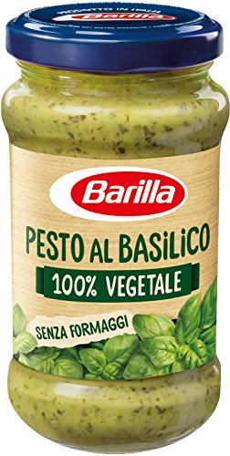 Barilla Sugo Pesto 100% Vegetale senza Aglio e Senza Formaggi con Basilico Fresco Italiano, Senza Glutine - 195 g