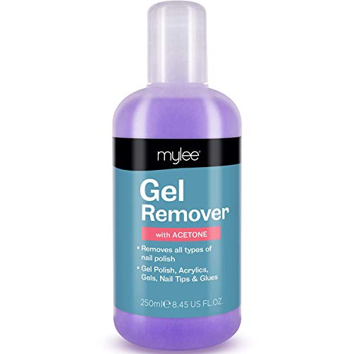 Mylee Gel Polish Remover 250ml, Solvente per Unghie Professionale, UV / LED. Acetone per manicure e pedicure