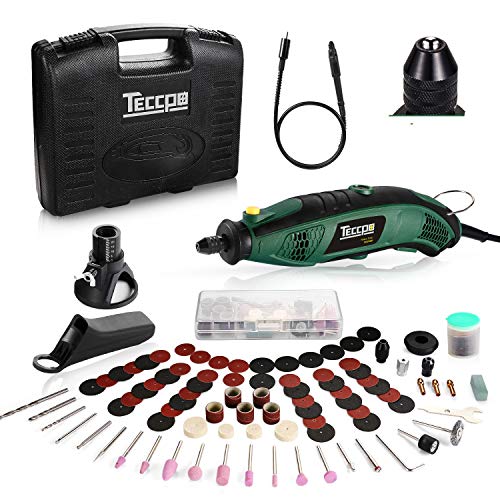 Strumento Multifunzione, TECCPO 170W Mini Utensile Rotante Kit con 80 Accessori, Mandrino Autoserrante, Albero Flessibile, Mini Drill con Velocità Variabile, Ideale per Creazioni Fai-da-te