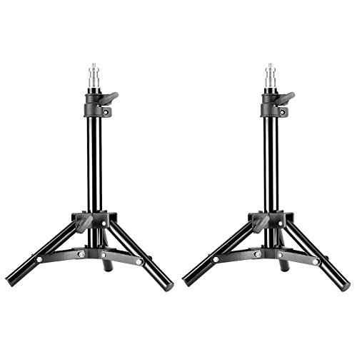 Neewer 90080474 - Mini set di due supporti aluminum fotografia della luce con altezza max 80 cm per Relfectors, Softbox, luci, ombrelli, sfondi