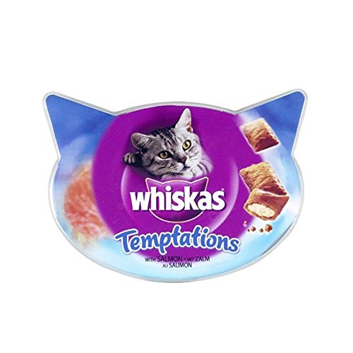 Whiskas Temptations - Snack per gatti (8 x 60g) (Taglia unica) (Salmone)