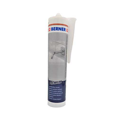 Berner Silicone Trasparente sigillante, premium sanitario per giunti di connessione e dilatazione per uso professionale, 310 ml