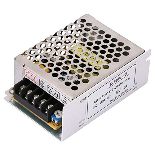 Alimentatore Stabilizzato per striscia bobina a LED switch trimmer AC 100V～240V DC 12V 5A 60W [Classe di efficienza energetica A]