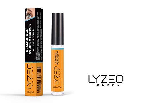 Lyzeo Glamorous Lashes & Brows | Siero naturale di crescita per ciglia e sopracciglia con peptidi e collagene per ciglia e sopracciglia più lunghe, più spesse e piene | Organico e crudeltà gratis