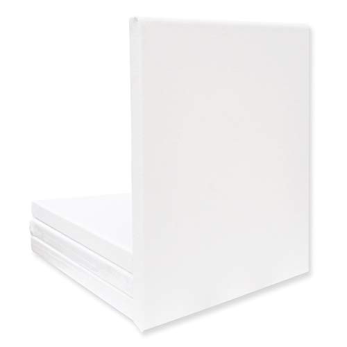 Eono by Amazon - Tela Allungata 25 cm x 20 cm Set di 4 Cotone Bianco 100%