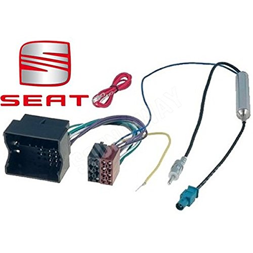 Sound-way Cavo Adattatore Connettore ISO Autoradio, Adattatore Antenna Fakra Amplificato compatibile con SEAT ALTEA, IBIZA, LEON