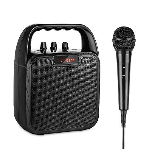 Altoparlante Portatile per Karaoke Bluetooth Wireless con Microfono, Amplificatore Vocale Ricaricabile per Porte USB,SD,TF,Bluetooth e aux-in,per Matrimoni,Compleanni,Feste