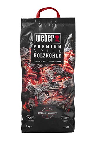 Weber Premium Holzkohle 5 kg carbonella, Nero