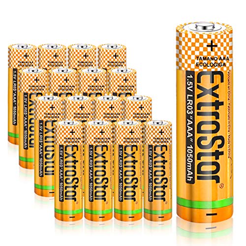 EXTRASTAR Batterie alcaline AA 1.5 Volt, Performance, confezione da 16