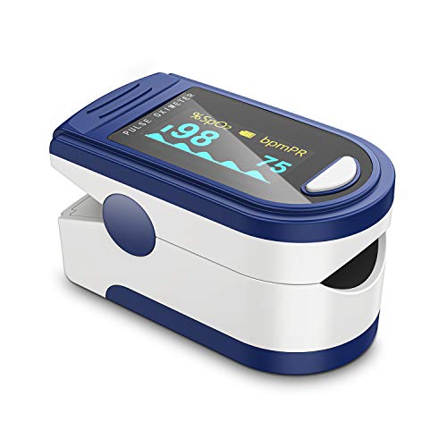 JUMPER Finger Pulsossimetro 500C Meter Pulse Portable - SpO2 (Saturazione di Ossigeno nel Sangue) e Monitor di Frequenza Cardiaca - Con Display Digitale LED, CE & Approvato Dalla FDA, Blu