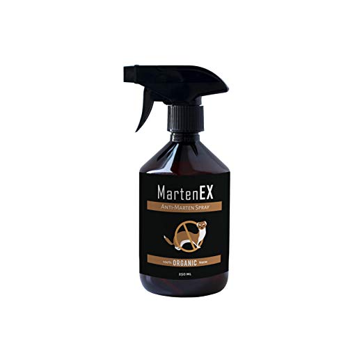Prodotto per martore con olio di neem MartenEx | Spray anti-martora 250 ml | Ideale per soffitta, cantina, sottotetto, auto | Proteggi cavi e fili