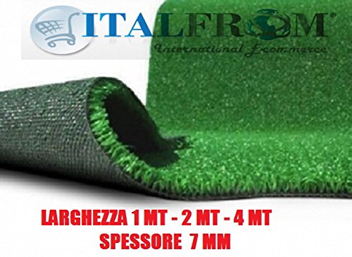 ITALFROM Prato Sintetico 7 mm H 2X25 mt - Finta Erba Tappeto Giardino Calpestabile 5649