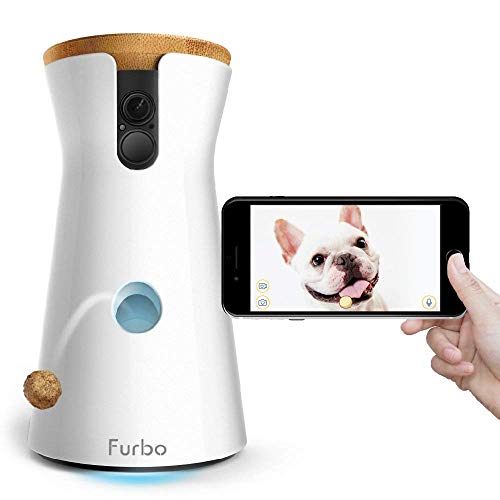 Furbo - VIDEOCAMERA per Cani: Telecamera HD WiFi per Animali con Audio Bidirezionale, Visione Notturna, Alerta Latrato e Lancio di Croccantini, Disegnato per i Cani