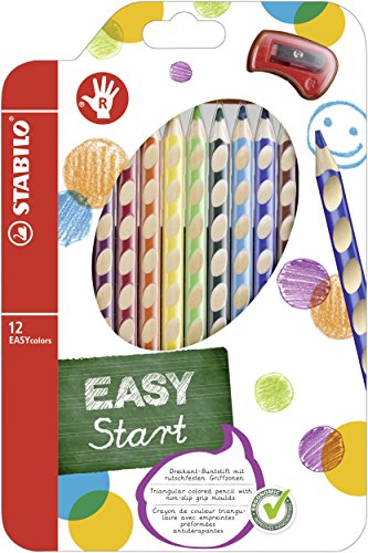 Stabilo Easycolors Matita Colorata Ergonomica per Destrimani, Confezione da 12, Giallo