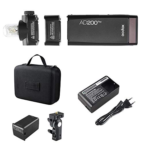 Godox AD200Pro Pocket Flash Portatile Senza fili TTL Flash GN52 GN60 1/8000 HSS 2.4G Wireless X Sistema 200 W per Nikon Sony Fujifilm Olympus Panasonic Pentax Canon EOS Fotocamere