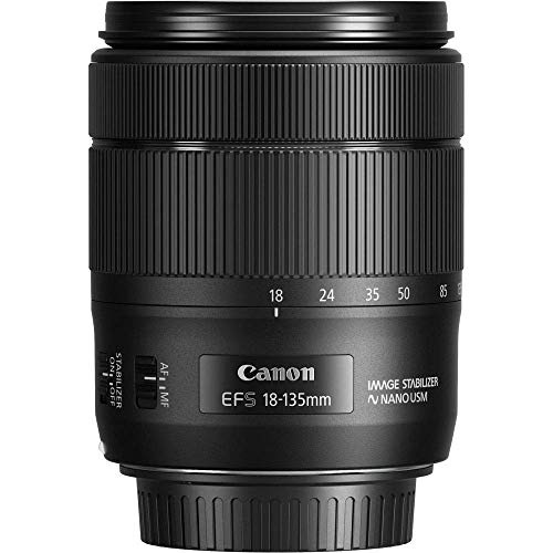 Canon Obiettivo con Zoom, EF-S 18-135 mm f/3.5-5.6 IS USM, Nero/Antracite