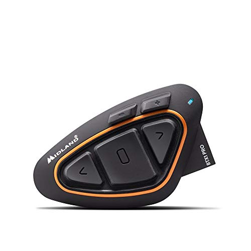 Midland BTX1 PRO Singolo Interfono Moto Bluetooth Coppia, Auricolari Casco con Cancellazione del Rumore, Comunicazione Pilota Passeggero - 1 Auricolare