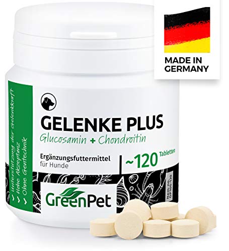 GreenPet Articolazioni Plus 120 Compresse per Cani, Glucosamine e Condroitina Extra Forte, Integratore per Le Articolazioni del Cane per Migliorare la Mobilità e Avere Articolazioni in Ottima