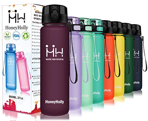 HoneyHolly Bottiglia d'Acqua Sportiva 500ml, Senza BPA Borracce Tritan Borraccia a Prova di Perdite con Filtro per Bambini,Scuola,Sport,Campeggio,Yoga,Palestra,Ciclismo
