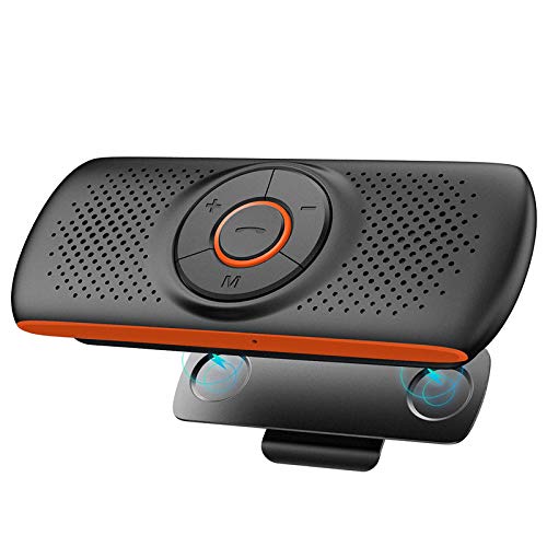 NETVIP Vivavoce Bluetooth 4.2 per Auto Portatile Kit Vivavoce Bluetooth per Smartphone Con Altoparlante Potente Da 3W, e Scheda TF,Connettività Dual Link con Clip per Aletta Parasole