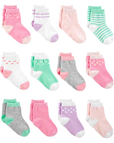 Simple Joys by Carter's - Calzini - Confezione da 12 calzini. - Bebè femminuccia rosa Pink/Purple/Mint 0-3 Months