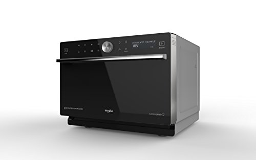 Whirlpool MWP 3391 SB Forno a Microonde Supreme Chef termoventilato combinato, 33 litri, Nero e Argento con griglia alta, griglia bassa, Double Steam, piatto Crisp + maniglia 37.3x49x54cm