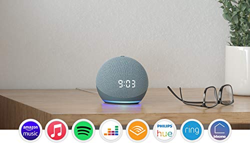 Nuovo Echo Dot (4ª generazione) - Altoparlante intelligente con orologio e Alexa - Ceruleo
