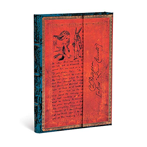 Paperblanks Diari a Copertina Rigida Lewis Carroll, Alice nel Paese delle Meraviglie | Righe | Midi (130 × 180 mm)