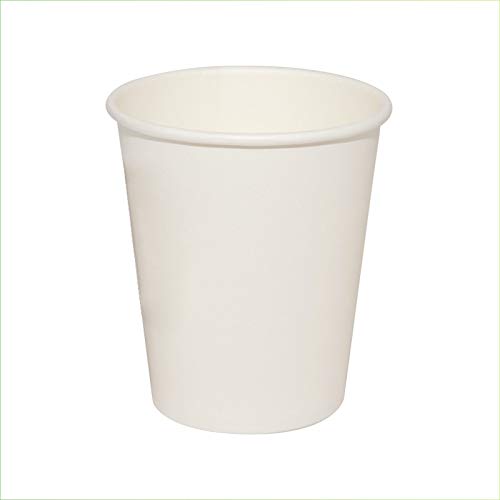 Palucart 100 Bicchieri in Carta per Acqua 240ml Colore Bianco biodegradabili cartoncino
