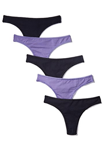 Marchio Amazon - Iris & Lilly Perizoma Donna, Pacco da 5, Multicolore (Navy Sky/Veronica), M, Label: M