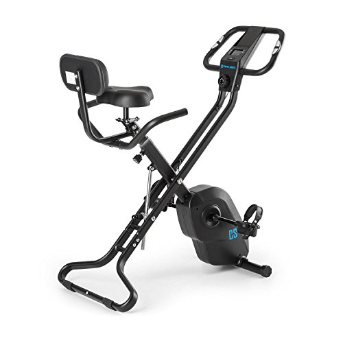 Capital Sports Azura X1 - Ergometro, Hometrainer, Fitness-Bike, X-Bike, Training Computer, Resistenza Regolabile 8 Livelli, Salva Spazio, Supporto Laterale, Max. 120 kg, Braccioli, Nero