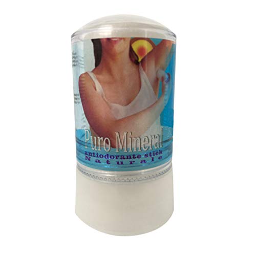 Allume di Rocca Deodorante Stick Puro Mineral - Deodorante Naturale Inodore - Allume di Potassio Stick Multiuso - Formato da Viaggio - 60 gr