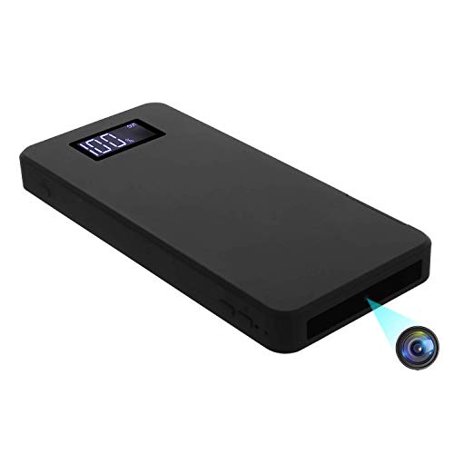 Telecamera Spia Nascosta, Mini Telecamera Spia 10000mAh Portatile Batteria Esterna 1080P Videocamera Spia Nascosta con Visione Notturna/Rilevamento del Movimento/Sensore di Gravità(32 GB integrati)