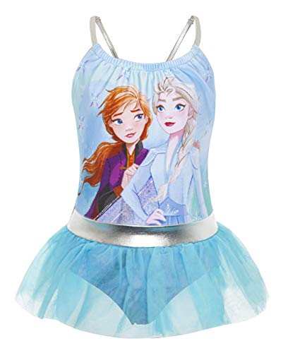 Disney Costume Piscina Bambina Frozen 2, Costume da Bagno Bimba con Anna ed Elsa, Costume Piscina Mare Intero, Abbigliamento Frozen Bambina 2-10 Anni, Idea Regalo (5/6 Anni)