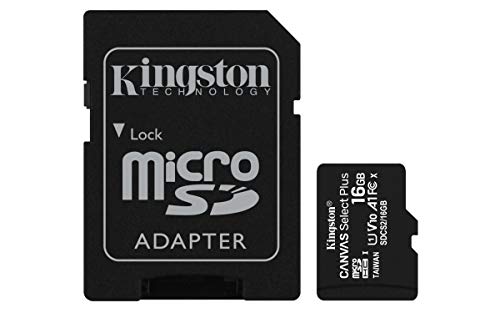 Kingston Canvas Select Plus SDCS2/16GB Scheda microSD Classe 10 con Adattatore SD Incluso, 16 GB