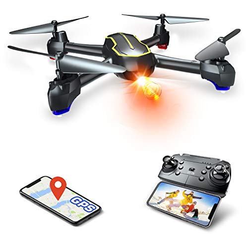 Asbww | Drone GPS con Telecamera Full HD 1080p per Bambini e Principianti - Quadricotteri RC Droni FPV con GPS Funzione di RTH / 16 Minuti di Volo / Funzione Seguimi