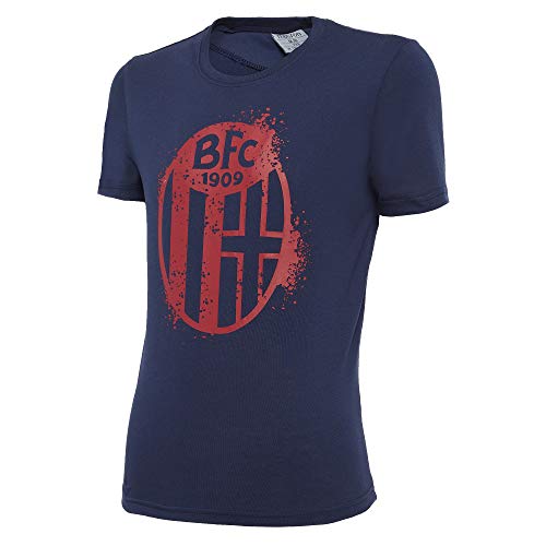 Macron Bfc Merch Ca T-Shirt Tifoso Jersey Cottonpoly NAV Jr, Cotone da Bambino Bologna FC 2020/21 Bimbo, Blu, JM