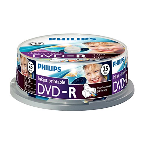 Philips DVD-R 4.7 GB Printable - Confezione da 25