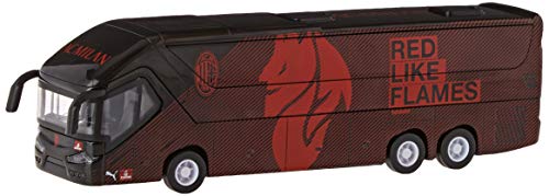 Mondo Motors - Pullman A.C. Milan modellino giocattolo  - Bus con retrocarica frizione pull back - Colore Rosso Nero - 51213