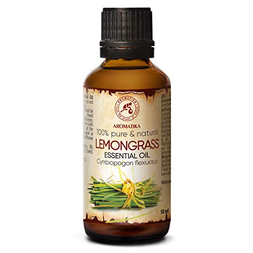 Olio di Lemongrass 50ml - Cymbopogon Flexuosus - India - Naturale e Puro al 100% - Ideale per Aromaterapia - Bagno - Diffusore - Fragranza per la Casa - Olio di Lemongrass