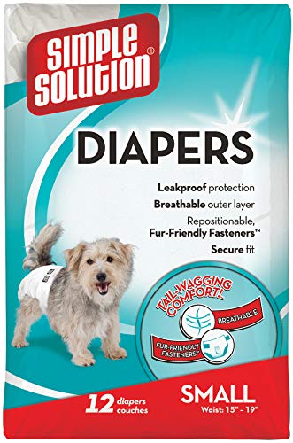 Simple Solution Nuovi ‘True Fit’ Pannolini Monuso per Cani Femmina con Idicatore di Bagnato Piccolo – 12 pezzi