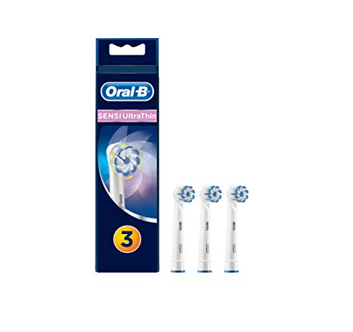 Oral-B Sensi UltraThin Testine di Ricambio per Spazzolino Elettrico Ricaricabile in Confezione da 3, per Una Pulizia Accurata e Migliore Protezione delle Gengive