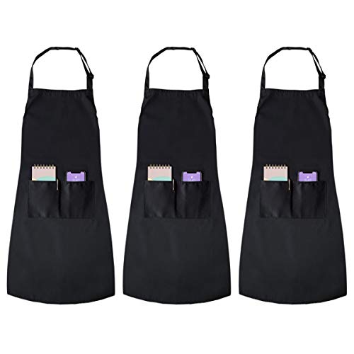 joeji's Kitchen Grembiule in Confezione da 3 - Grembiule da Cuoco Regolabile e Resistente all'Acqua con 2 Tasche per Uomo e Donna, Grembiuli da Cucina Perfetti per Casa, Barbecue, Ristorante