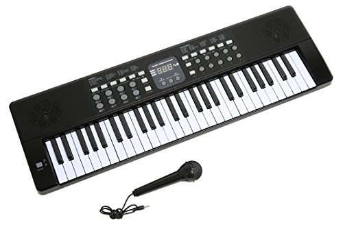 Axman LP5450 Keyboard/Tastiera, Compreso il Microfono e Connettore di Alimentazione, 54 Chiavi, Funzionare con la Batteria Non Inclusa, Nero