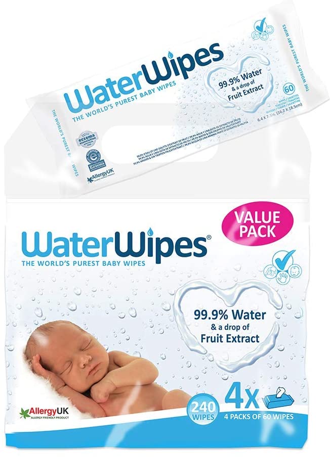 WaterWipes Salviettine Umidificate - 4 Confezioni da 60